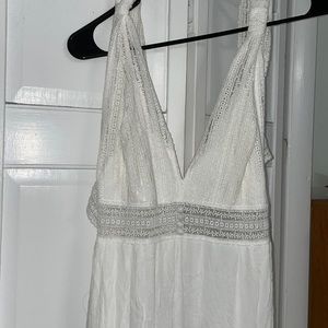 Fashion nova ivory/white maxi dress with lace detail